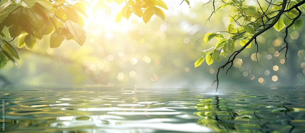 Poster soft morning lighting background with a blurred soft focus effect resembling water ideal for copy sp