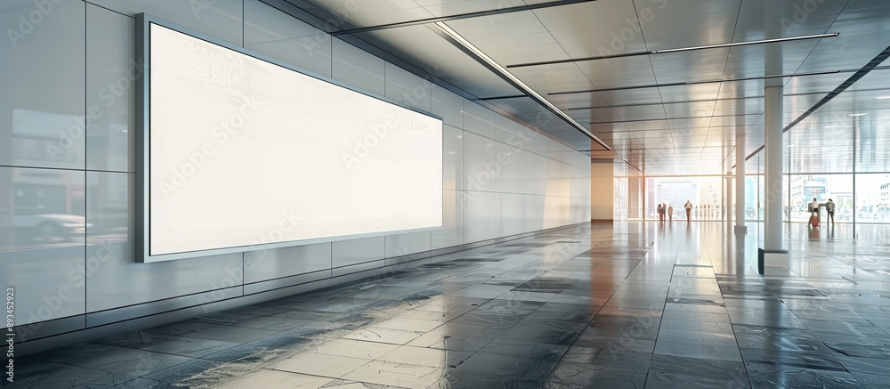 Aufkleber An expansive wall mounted advertising display featuring empty space for personalizing with your own text or images. with copy space image. Place for adding text or design