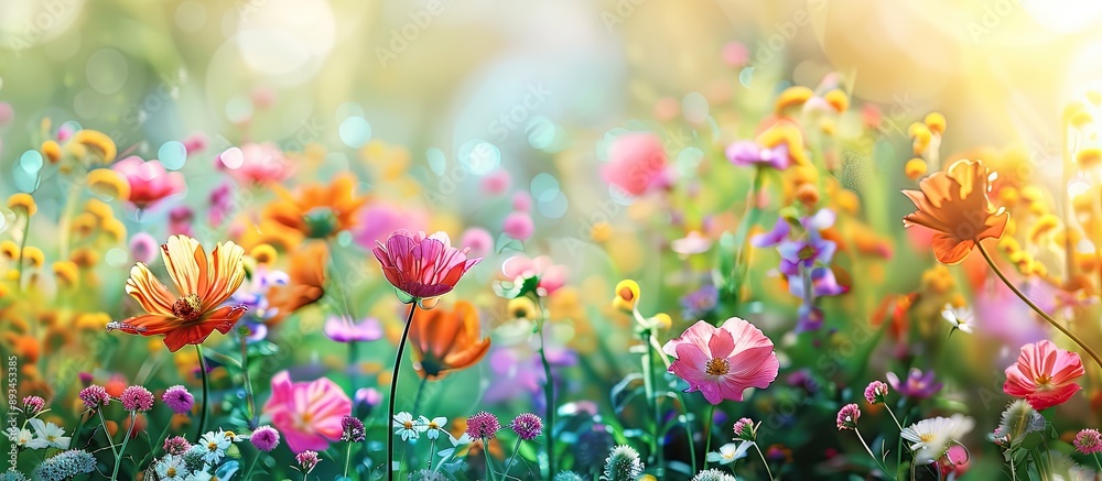 Aufkleber a vibrant spring themed image with ample copy space