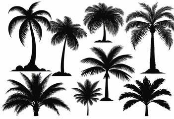 Elegant Black Palm Tree Silhouettes for Resort Branding