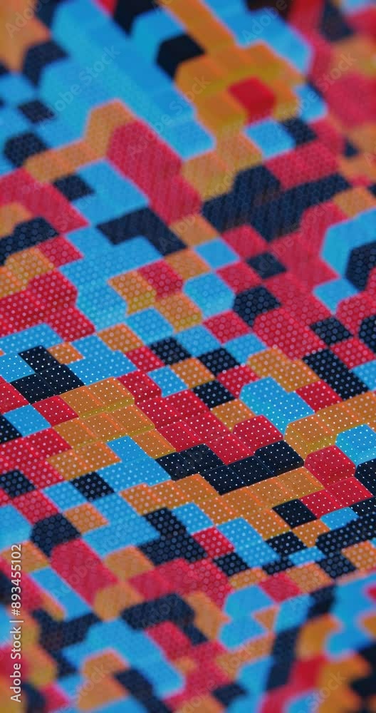 Poster floating multicolored transparent and opaque cubes on black background