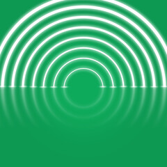 Products presentation scene with neon glowing abstract lights and mint podium, 3d render, beauty. Products presentation scene. Perfect mockup for your product presentation. Interior 3d render.