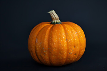 Photo of various pumpkins arranged as a border on a black background, dedicated to Halloween. The empty center is left for text, creating a spooky and festive theme. The pumpkins are decorated and sty