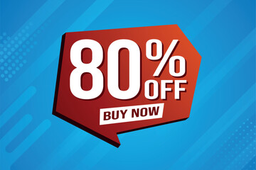 80% eighty percent off buy now poster banner graphic design icon logo sign symbol social media website coupon

