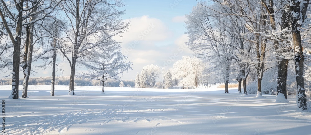 Aufkleber Snow creating a lovely backdrop for a copy space image