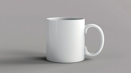 Fototapeta premium Blank white tea cup mockup isolated on grey background