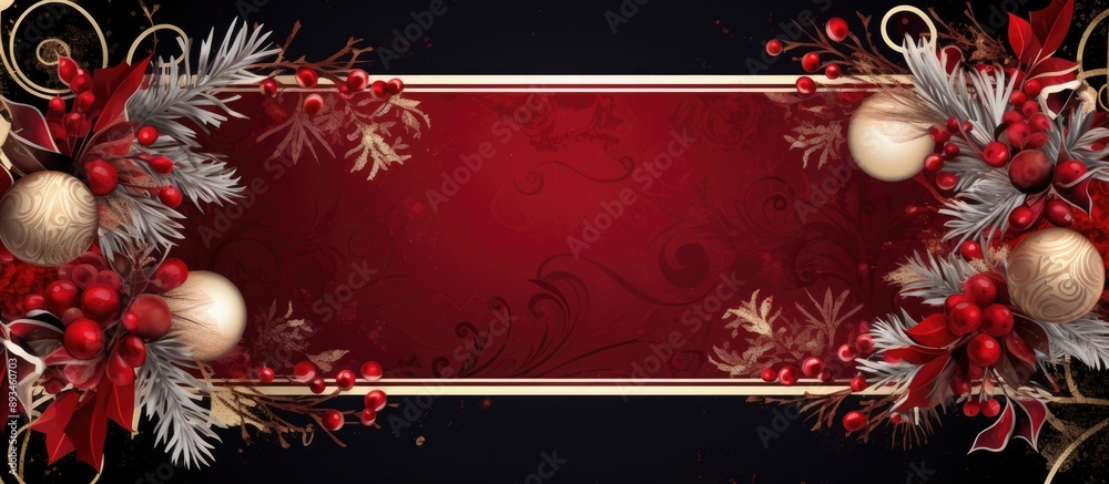 Poster Festive frame for your project featuring Christmas or New Year design elements and allowing for a copy space image.