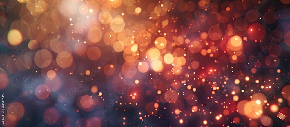 Poster blurred abstract fireworks against a christmas background, with glowing sparks conveying a merry and