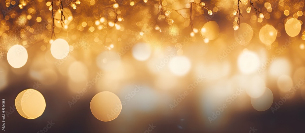 Aufkleber bokeh effect showcases blurred christmas lights on a christmas tree with copy space image.