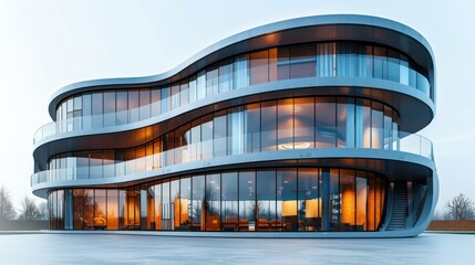 Modern Curved Glass House