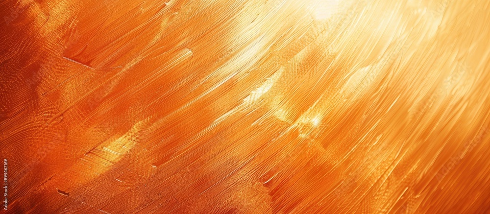 Poster vibrant orange metallic background providing a unique texture for design purposes, featuring a shiny
