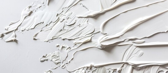 Wall with abstract white paint strokes for an artsy background, suitable for a copy space image.