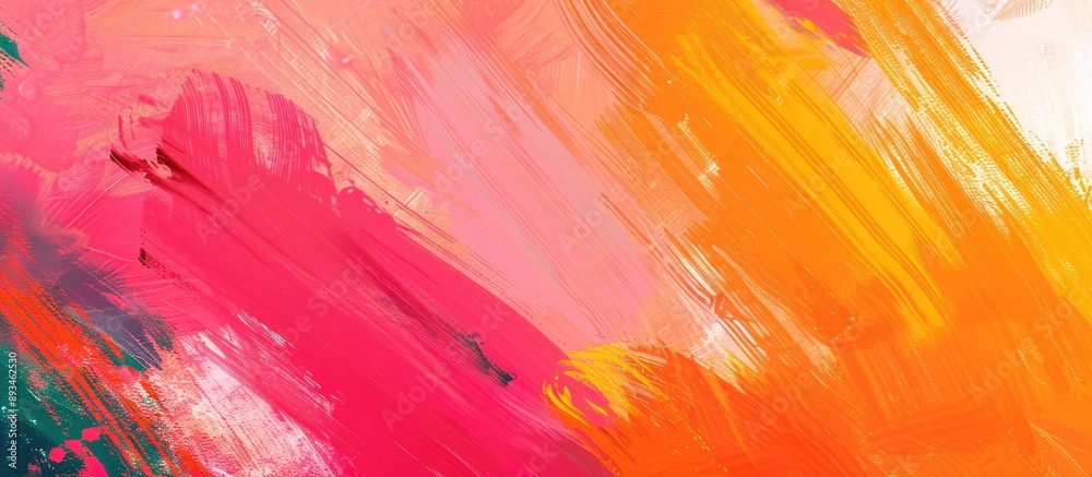 Poster Vivid and artful brushstrokes creating an abstracted background with copy space image.