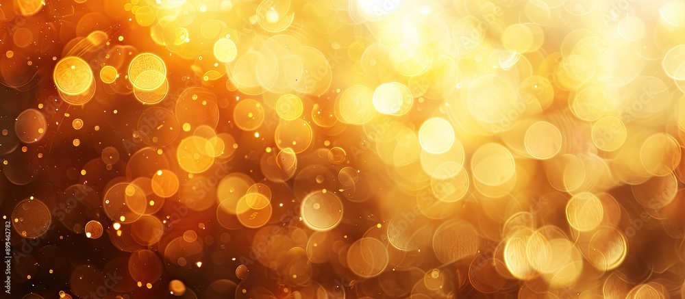 Poster soft focus golden lights with blurred background perfect for copy space image.