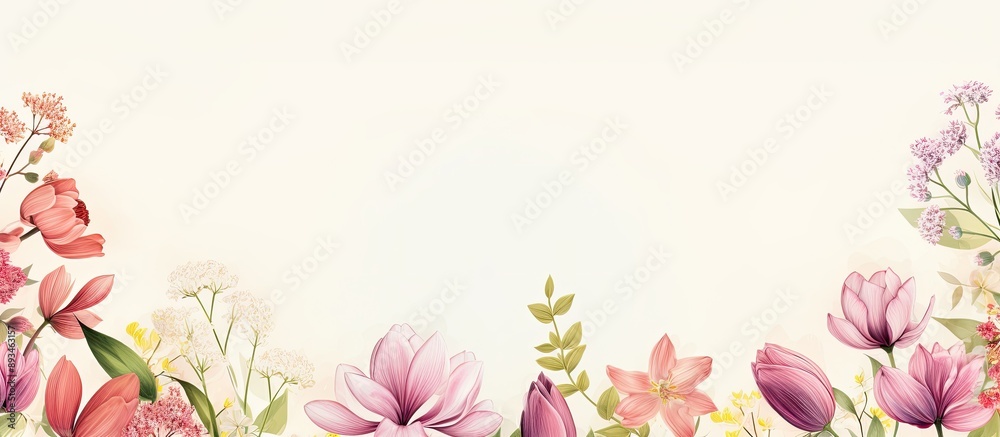 Aufkleber spring-themed floral border with copy space image.