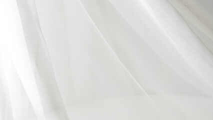 Obraz premium Elegant white tulle background for home textiles and wedding dress fabric