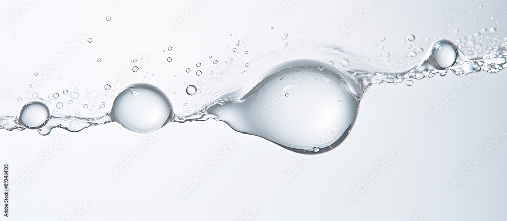 Aufkleber close-up top view of a water drop on a white paper texture with selective focus, ideal for a moistur