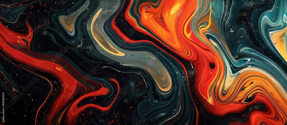 Leinwandbilder Background with swirling abstract patterns, copy space image.