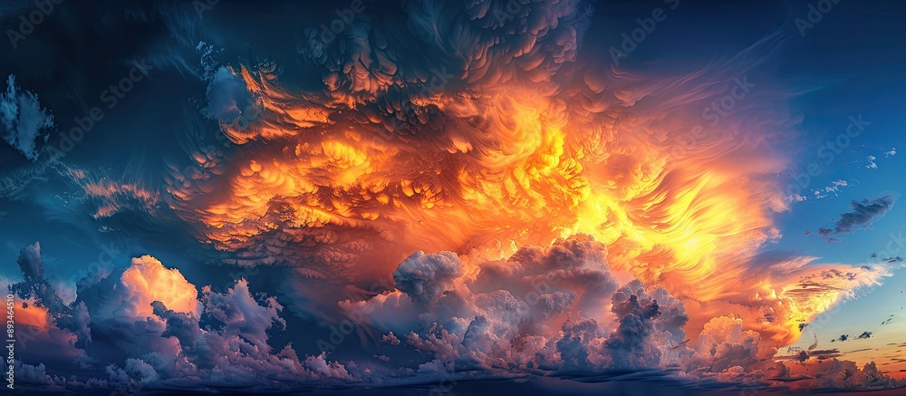 Poster The stunning sky and clouds provide an excellent background with ample copy space image on the left side.