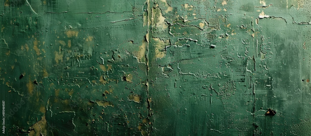 Fototapete closeup of a weathered green textured backdrop with ample space for text or images.