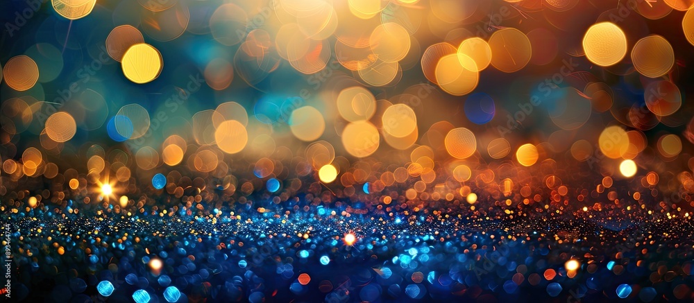 Poster bokeh background with blurred glittering lights, ideal for christmas, parties, and new year concepts