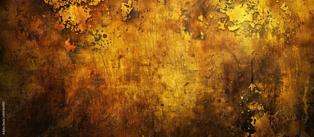 Poster grunge background featuring an aged, rusty yellow metal surface with a distressed look and copy spac
