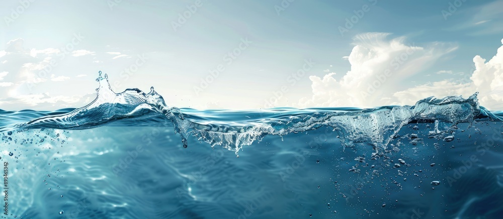 Aufkleber wave on the water surface with copy space image.