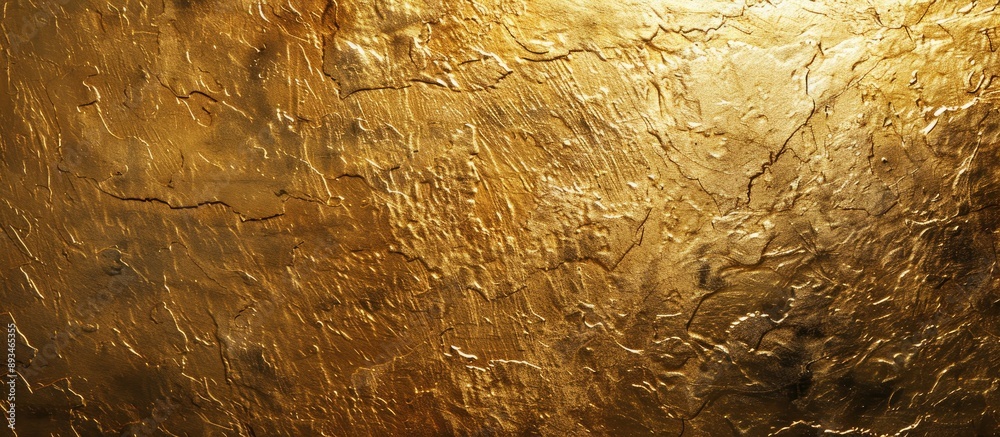 Poster Top view of a textured gold paper creating a lustrous gold background with copy space image.