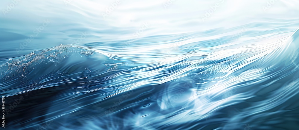 Poster Blurry water surface in an abstract image with turbulent flow resembling a river scenery, suitable as a nature-themed copy space image.