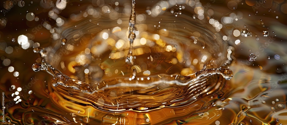 Aufkleber a water drop falling creates fantasy textures and patterns on the drink's surface, ideal for copy sp