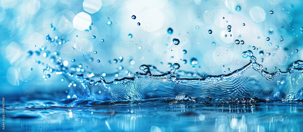 Aufkleber water splashing in blue hues with bubbles of air on the surface creates a captivating scene in the c