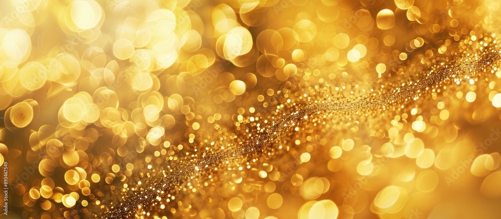 Poster blurry mix of shiny gold foil, an ideal backdrop for holiday projects with space for text. horizonta