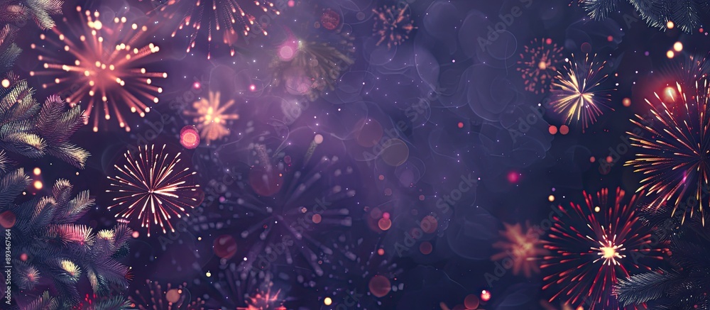 Aufkleber abstract new year background with fireworks and copy space image.