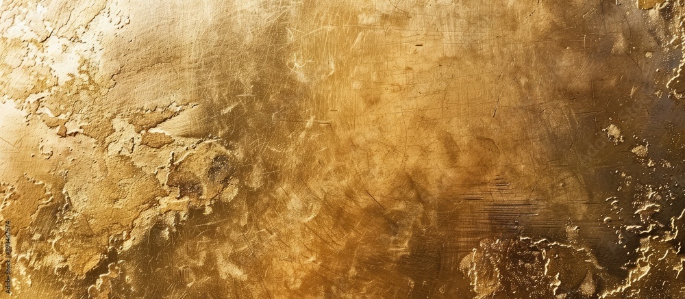 Poster a metallic gold surface with imperfections, ideal for showcasing a copy space image.