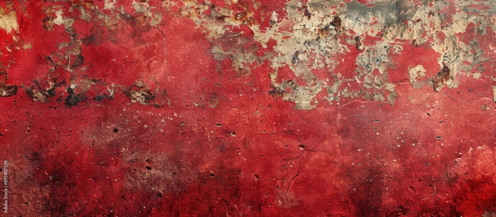 Poster old red grunge style background on a rusty concrete wall texture with natural raw surface of an old 