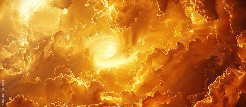 Fototapete abstract background image with swirling orange-gold clouds and copy space image included.