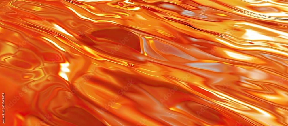 Poster vibrant orange metallic background providing a unique texture for design purposes, featuring a shiny