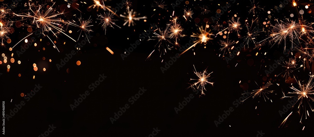 Poster A festive holiday-themed image featuring Christmas sparklers set against a dark backdrop with ample copy space available for text or graphics.