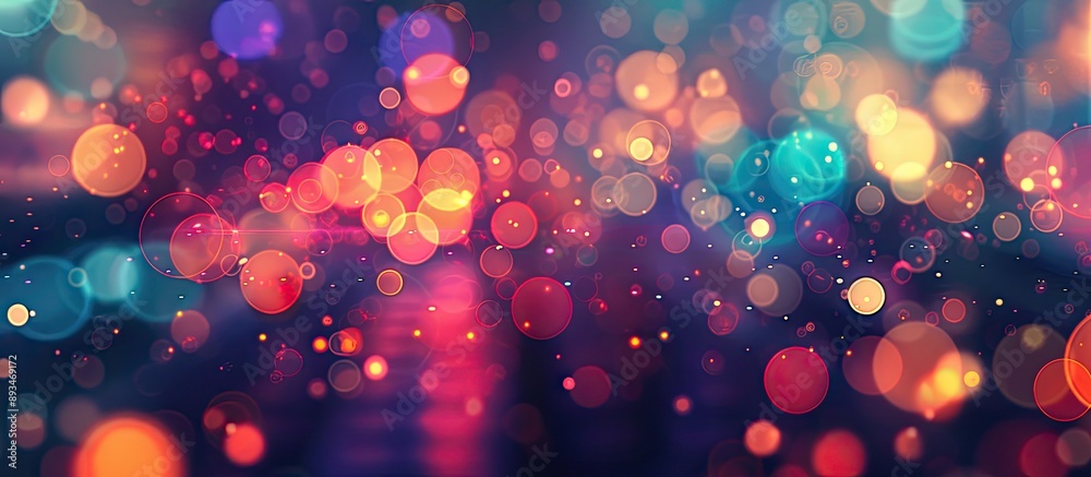 Fototapete Vibrant bokeh lights creating a mesmerizing effect in a copy space image.