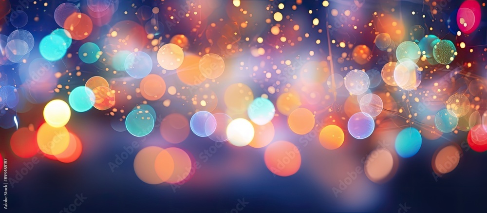 Aufkleber bokeh effect showcases blurred christmas lights on a christmas tree with copy space image.