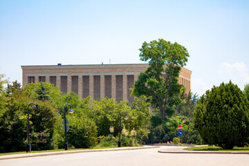 Obraz premium Anıtkabir Mausoleum is the place where the tomb of Mustafa Kemal Atatürk, the founder of the Republic of Turkey, is located. 