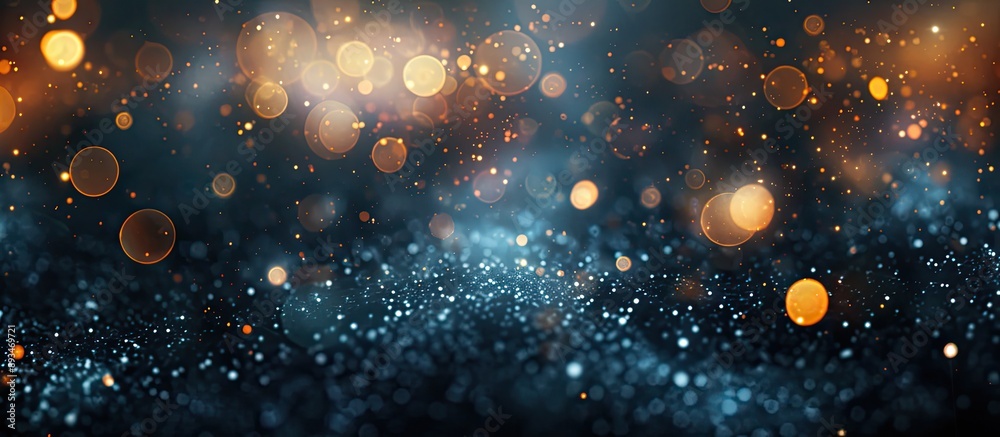 Poster A dark background with white bokeh creates an elegant look with copy space image.
