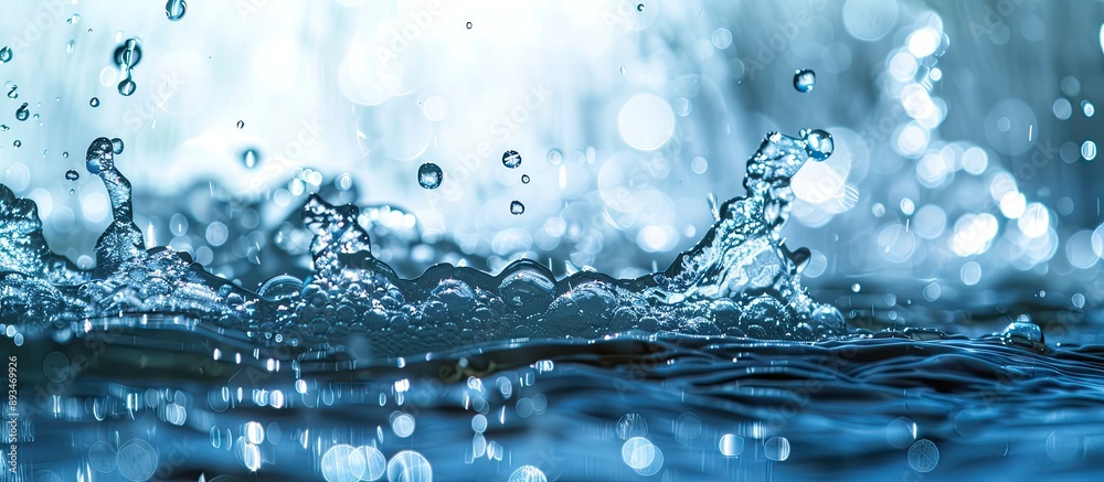 Aufkleber water splashing in blue hues with bubbles of air on the surface creates a captivating scene in the c