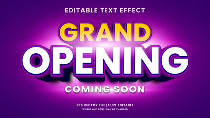 Grand Opening 3d editable text effect