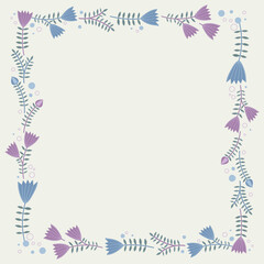 Frame with flower. Perfect as a photo frame, for scrapbooking, postcards, posters, invitation cards.