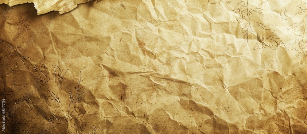 Fototapete Vintage paper texture for letters with intricate detailing on surface, ideal for background with vignette design, allowing for a copy space image.