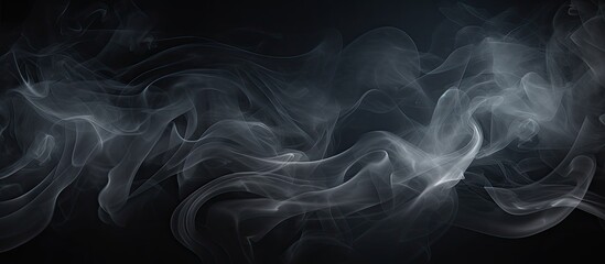 Smoke texture blending against a dark backdrop, creating a natural pattern with a mysterious and captivating foggy atmosphere, perfect for a copy space image.