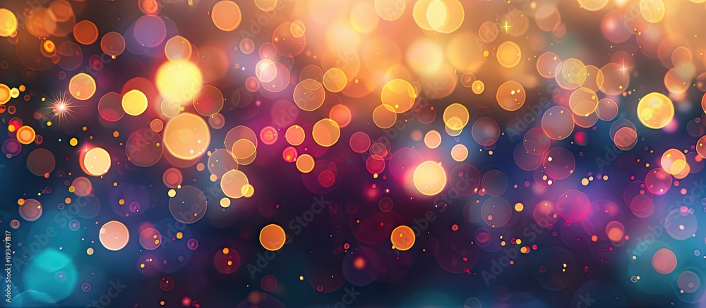 Fototapete Vibrant bokeh lights creating a mesmerizing effect in a copy space image.