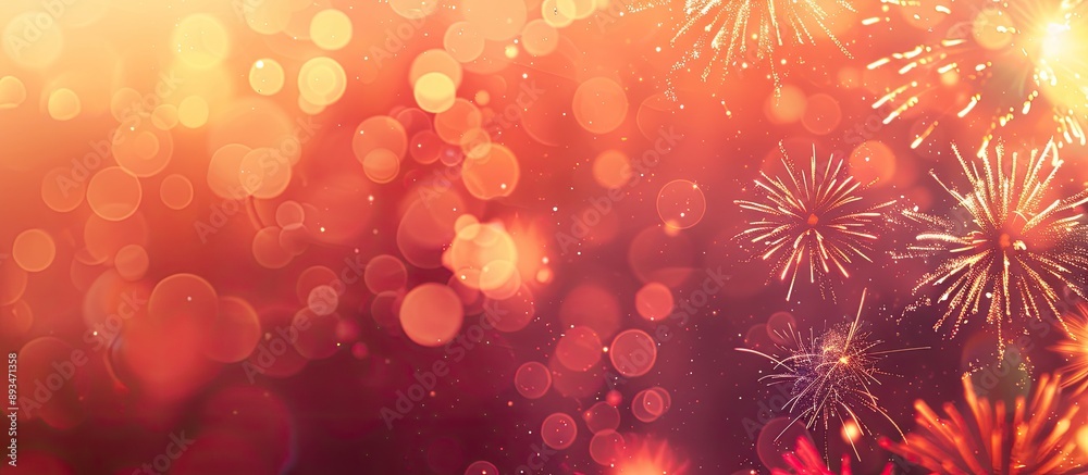 Poster Celebrate New Year with fireworks in the sky with a background perfect for adding text or images, also known as a copy space image.