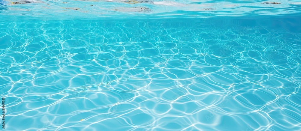 Aufkleber background of the pool featuring clear turquoise water with copy space image.